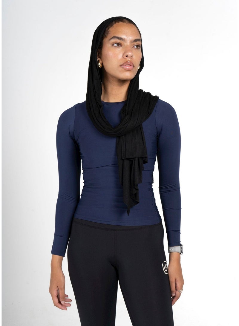 Beyond Women's Navy Basic long sleeve top - Image 1